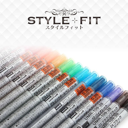 Uni Style Fit Signo 0.28mm Gel Multi Pen Refill Gel Pen Refill 16 Colors | UMR-109-28