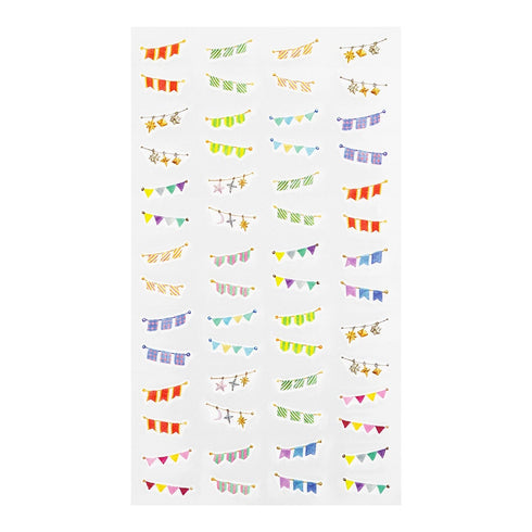 Midori Banners Garland Motif Headers Sticker for DIARY Series Stickers Washi Tape Stickers Repositionable Stickers Bujo Stickers | 2571