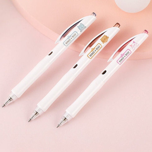 Kokuyo Vividry BUNGO & NEKO Limited Edition Three Pen Set Retractable Gel Pen Color Ink | WSG-PR2M302-3S