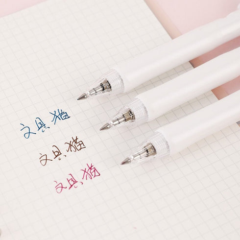 Kokuyo Vividry BUNGO & NEKO Limited Edition Three Pen Set Retractable Gel Pen Color Ink | WSG-PR2M302-3S