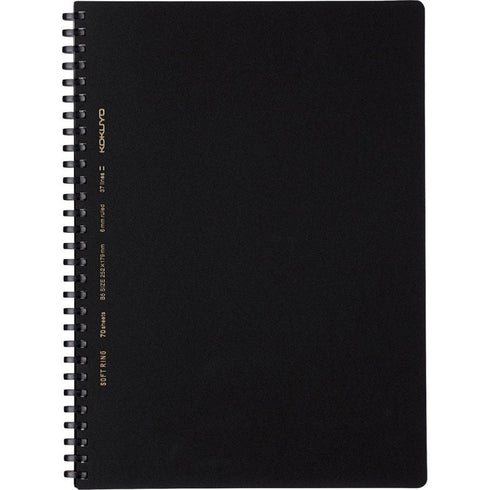Kokuyo A5 Soft Ring BUSINESS Series BLACK 5MM GRID Notebook Sustainable Notebook | 70 Sheets SV437S5