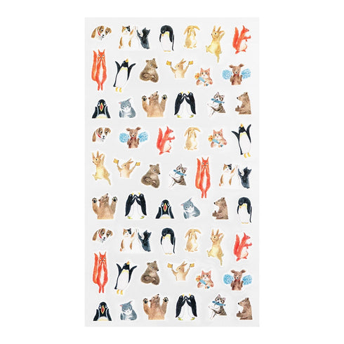 Midori ANIMALS CAT Dog Squirrel Sticker for DIARY Series Stickers Washi Tape Stickers Repositionable Stickers Tiny Stickers Bujo | 2567