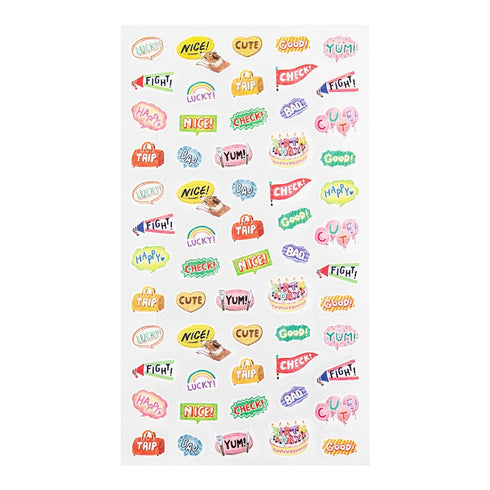 Midori SPEECH BUBBLES Phrases Words Sticker for DIARY Series Stickers Washi Tape Stickers Repositionable Stickers Bujo Stickers | 2569