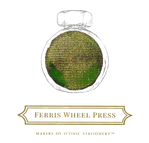 Ferris Wheel Press SUNLIT JADE SHIMMER Fountain Pen Ink Dip Pen Ink Calligraphy Ink Bottle Ink | 38ml