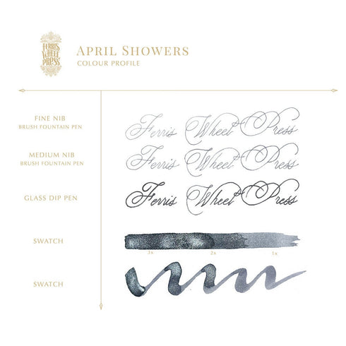 Ferris Wheel Press APRIL SHOWERS Fountain Pen Ink Dip Pen Ink Calligraphy Ink Bottle Ink | 38ml