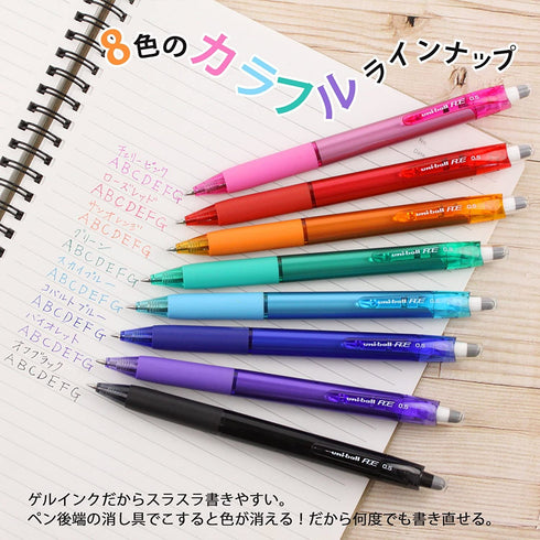 Uni-ball R:E RED Ink Erasable Gel Pen 0.5mm Gel Pen Removable Gel Pen Green Body | URN-180-05
