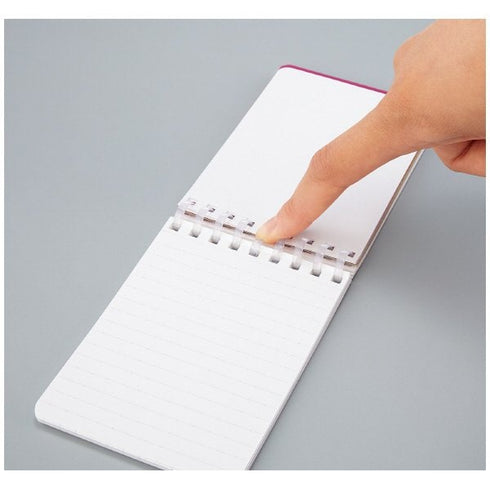 Kokuyo A7 GREEN Soft Ring Notebook 6mm Dotted Ruled Line Mini Type Reporter Style Notebook Flip Up Notebook | 80 Sheets SV378BT