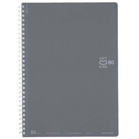 Kokuyo B5 Soft Ring B5 GRAY Notebook Dotted Line 6mm Rule | 80 Sheets SV308BT