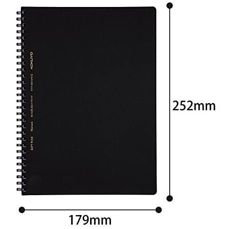Kokuyo A5 Soft Ring BUSINESS Series BLACK 6mm Dotted Line Notebook Sustainable Notebook | 70 Sheets SV437B