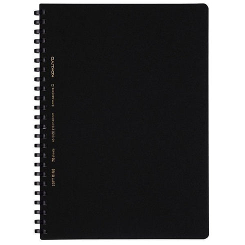 Kokuyo B5 Soft Ring BUSINESS Series BLACK 6mm Dotted Ruled Notebook Eco Friendly Notebook | 70 Sheets SV407B