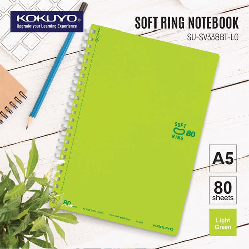 Kokuyo A5 Soft Ring PINK Notebook Dotted Line 6 mm Rule | 80 Sheets SV338BT
