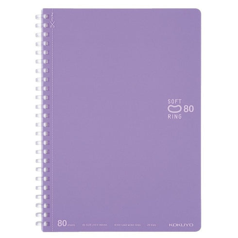 Kokuyo A5 Soft Ring ORANGE Notebook Dotted Line 6 mm Rule | 80 Sheets SV338BT