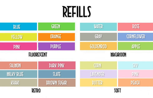 Dianshi RETRACTABLE FLUORESCENT Color Highlighter Set Refillable Highlighter Set Eco Conscious Four Series Six Pen Set 24 Colors | DS-805S