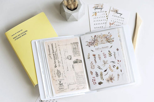 Mu Lifestyle DUSTY BLUE STORAGE Book Storage Binder Storage Wallet Print-On Stickers Rub -On Stickers Transfer Stickers Translucent Stickers