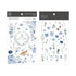 MU Lifestyle Print-On Stickers Rub -On Stickers Transfer Stickers Translucent Stickers 181 | Blue Flowers Foxes When Snow Melts