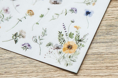 MU Lifestyle Print-On Stickers Rub -On Stickers Transfer Stickers Translucent Stickers 182 | Early Spring Morning Delicate Flower Wildflower
