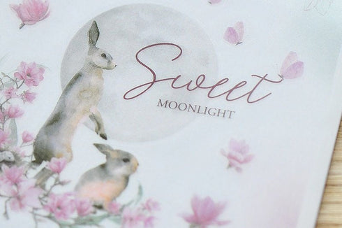 MU Lifestyle Print-On Stickers Rub -On Stickers Transfer Stickers Translucent Stickers 185 | Rabbits Bunny Bunnies Sweet Moonlight