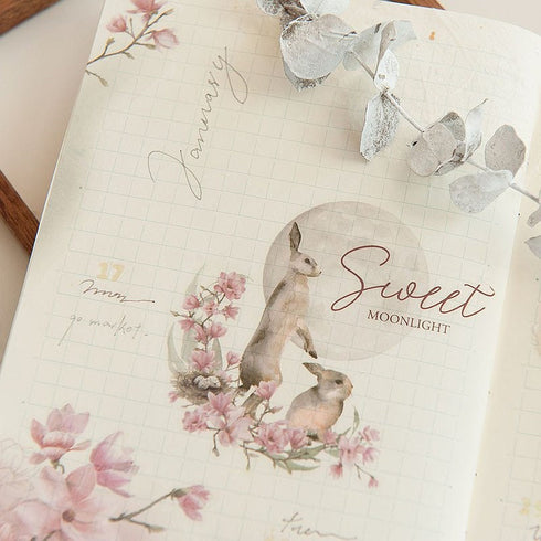 MU Lifestyle Print-On Stickers Rub -On Stickers Transfer Stickers Translucent Stickers 185 | Rabbits Bunny Bunnies Sweet Moonlight