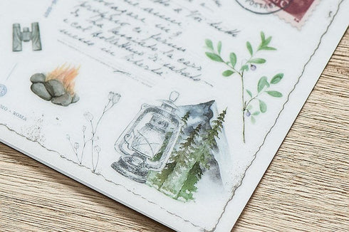 MU Lifestyle Print-On Stickers Rub -On Stickers Transfer Stickers Translucent Stickers 189 | Nature Camping Camper Outdoors Foxes