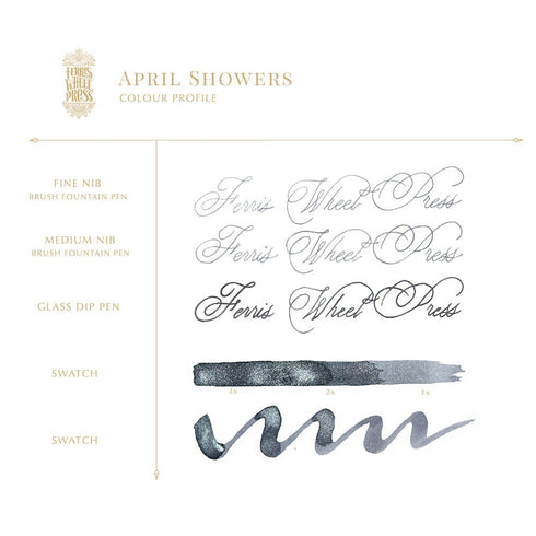 Ferris Wheel Press APRIL SHOWERS Fountain Pen Ink Dip Pen Ink Calligraphy Ink Bottle Ink | 38ml