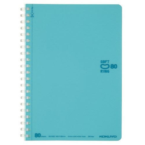 Kokuyo B6 Soft Ring B6 BLUE GREEN Notebook Dotted Line 6mm Rule | SV348BT 80 Sheets