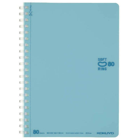 Kokuyo B6 Soft Ring B6 BLUE GREEN Notebook Dotted Line 6mm Rule | SV348BT 80 Sheets