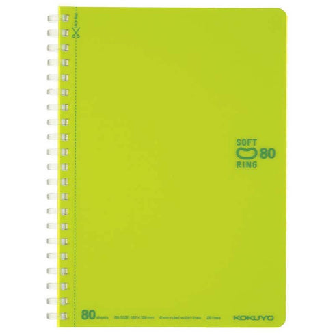 Kokuyo B6 Soft Ring B6 BLUE GREEN Notebook Dotted Line 6mm Rule | SV348BT 80 Sheets