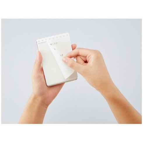 Kokuyo A7 GRAY Soft Ring Notebook 6mm Dotted Ruled Line Mini Type Reporter Style Notebook Flip Up Notebook | 80 Sheets SV378BT