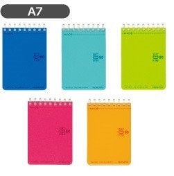 Kokuyo A7 GRAY Soft Ring Notebook 6mm Dotted Ruled Line Mini Type Reporter Style Notebook Flip Up Notebook | 80 Sheets SV378BT