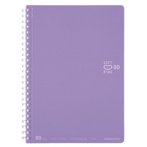Kokuyo A5 Soft Ring PINK Notebook Dotted Line 6 mm Rule | 80 Sheets SV338BT