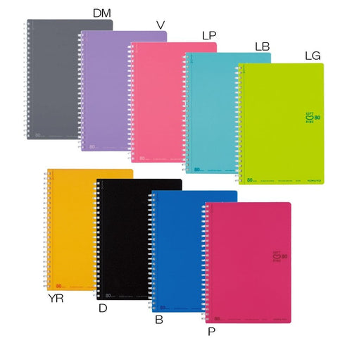 Kokuyo A5 Soft Ring ORANGE Notebook Dotted Line 6 mm Rule | 80 Sheets SV338BT