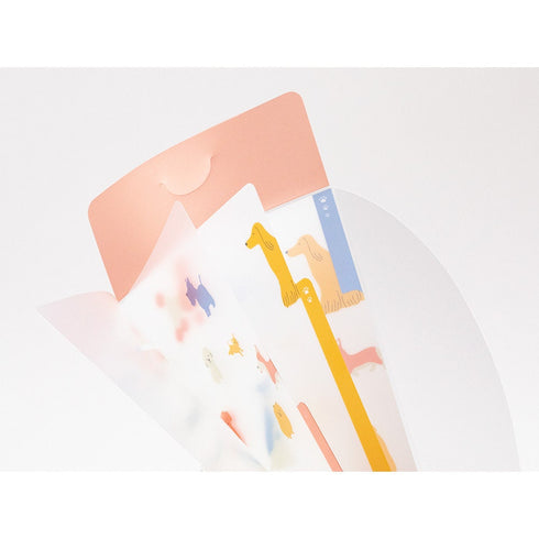 Midori A5 SLIM With Flap DOG 3 Pocket Clear Folder MD Folder Water Resistant Folder | 221.5mm X 126mm