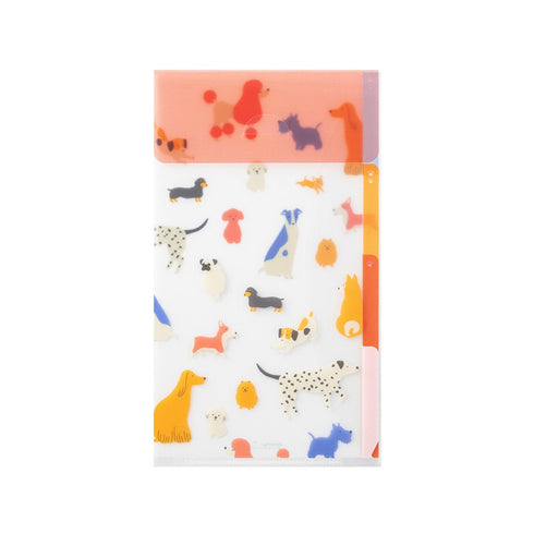 Midori A5 SLIM With Flap DOG 3 Pocket Clear Folder MD Folder Water Resistant Folder | 221.5mm X 126mm