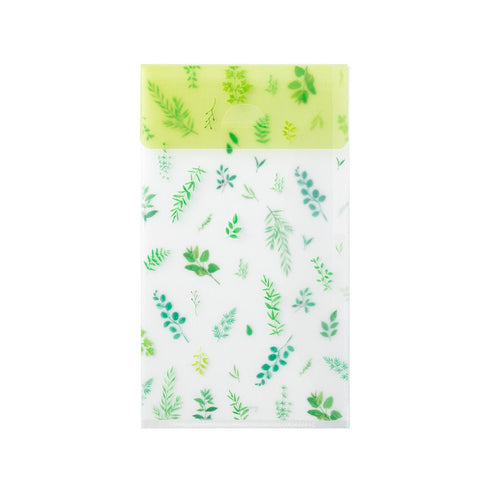 Midori A5 SLIM With Flap LEAVES Foliage 3 Pocket Clear Folder MD Folder Water Resistant Folder | 221.5mm X 126mm