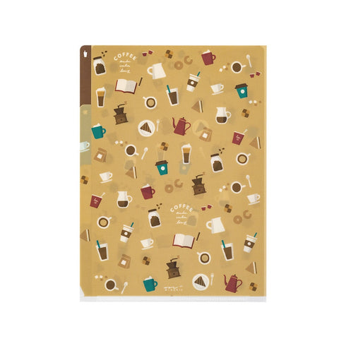 Midori A5 COFFEE 3 Pocket Clear Folder MD Folder Water Resistant Folder | 220mm X160mm