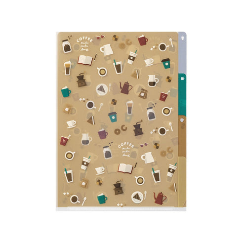 Midori A5 COFFEE 3 Pocket Clear Folder MD Folder Water Resistant Folder | 220mm X160mm