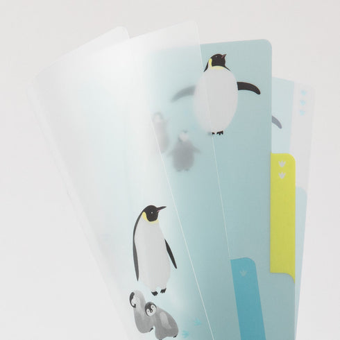 Midori A5 PENGUIN 3 Pocket Clear Folder MD Folder Water Resistant Folder | 220mm X160mm