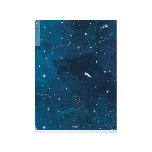 Midori A5 STARRY 3 Pocket Clear Folder MD Folder Water Resistant Folder | 220mm X160mm