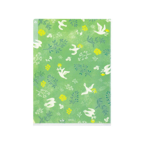 Midori A5 Peace DOVES White Birds 3 Pocket Clear Folder MD Folder Water Resistant Folder | 220mm X160mm