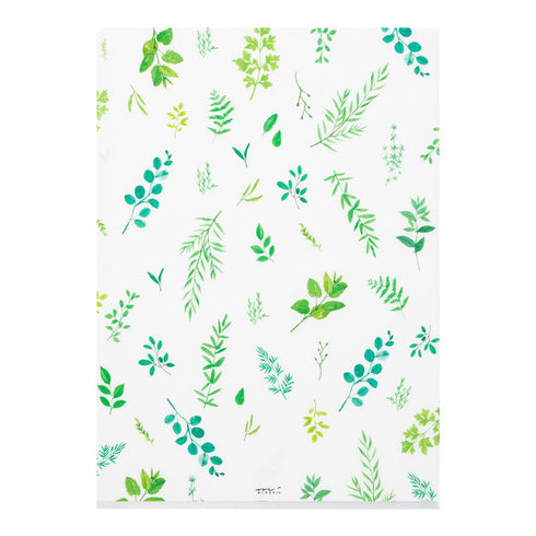 Midori A4 LEAVES 3 Pocket Clear Folder MD Folder Water Resistant Folder | 310mm X 221mm