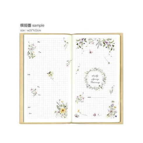 MU Lifestyle Print-On Stickers Rub -On Stickers Transfer Stickers Translucent Stickers 182 | Early Spring Morning Delicate Flower Wildflower