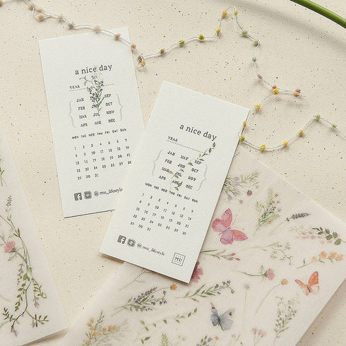 MU Lifestyle Print-On Stickers Rub -On Stickers Transfer Stickers Translucent Stickers 183 | Butterflies Butterfly Lavender Wildflowers