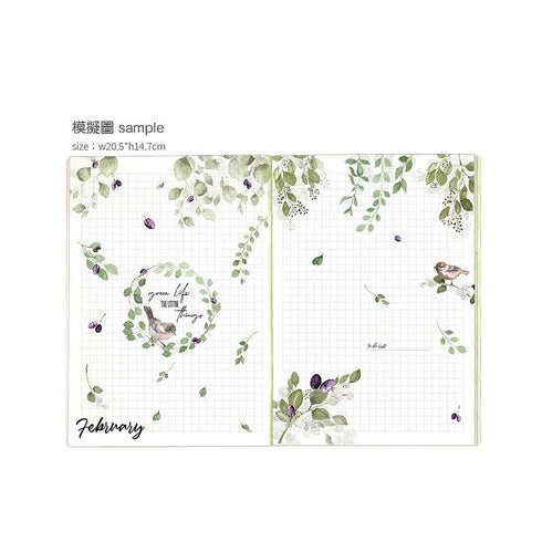 MU Lifestyle Print-On Stickers Rub -On Stickers Transfer Stickers Translucent Stickers 187 | Birds Greenery Foliage