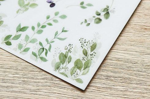 MU Lifestyle Print-On Stickers Rub -On Stickers Transfer Stickers Translucent Stickers 187 | Birds Greenery Foliage
