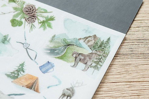 MU Lifestyle Print-On Stickers Rub -On Stickers Transfer Stickers Translucent Stickers 188 | Camping Camper Adventure Outdoors Bonfire