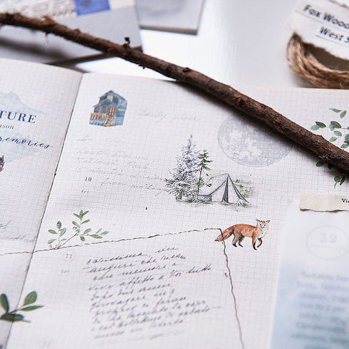 MU Lifestyle Print-On Stickers Rub -On Stickers Transfer Stickers Translucent Stickers 189 | Nature Camping Camper Outdoors Foxes