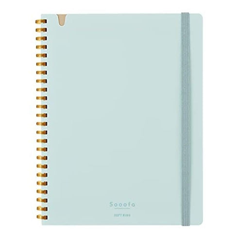 Kokuyo A5 SOOOFA Light BLUE Soft Ring Notebook 4mm GRID Kokuyo Soft Ring Notebook | SV738S4 80 Sheets