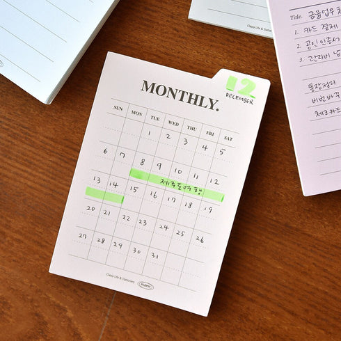 PLEPIC STICKY Index It Sticky Notes Memo Notes Shopping List To Do List Expense Record Daily Memo Weekly Memo Monthly | 102 X 70mm 50 Sheets