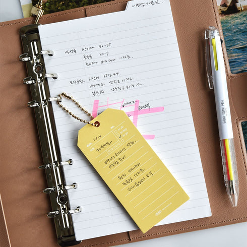 PLEPIC MEMO IT Keychain Notes Chain Notes Memo Notes Shopping List To Do List Expense Record Daily Weekly Dot Grid | 50 Sheets 150 X 60mm