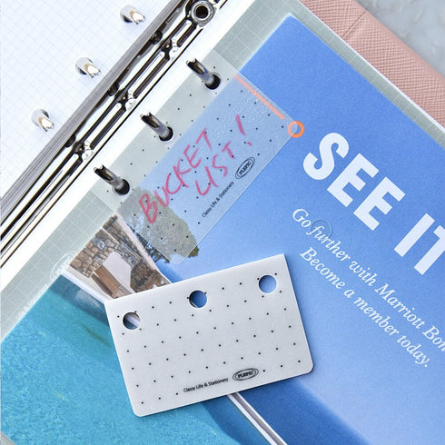 PLEPIC STICKY Binder Label 3 Hole Paper Binder Accessory Removable Sticky Note Repositionable Sticky Note Dot Grid | 51 X 33mm